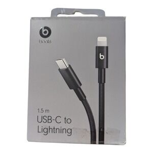 O8. Beats - 5' USB-C to Lighting Woven Cable - Bolt Black‎